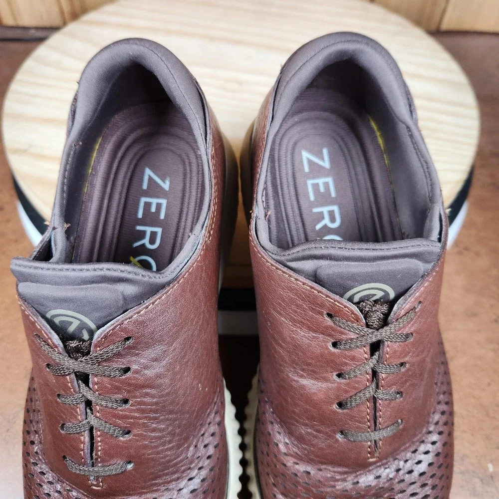 Cole Haan 2.Zerogrand Laser Mens 8.5 Brown Leather Perforated‎ Oxford Casual